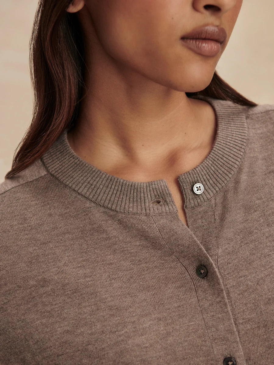 Varley Fairfax Knit Cardigan, Cinder Marl