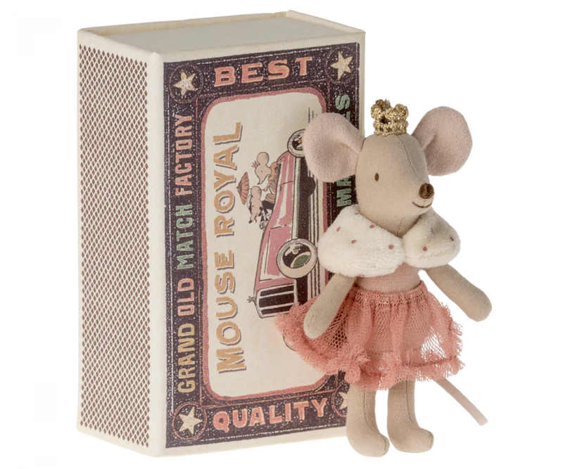 Maileg Princess Little Sister, Mouse in Box - Rose