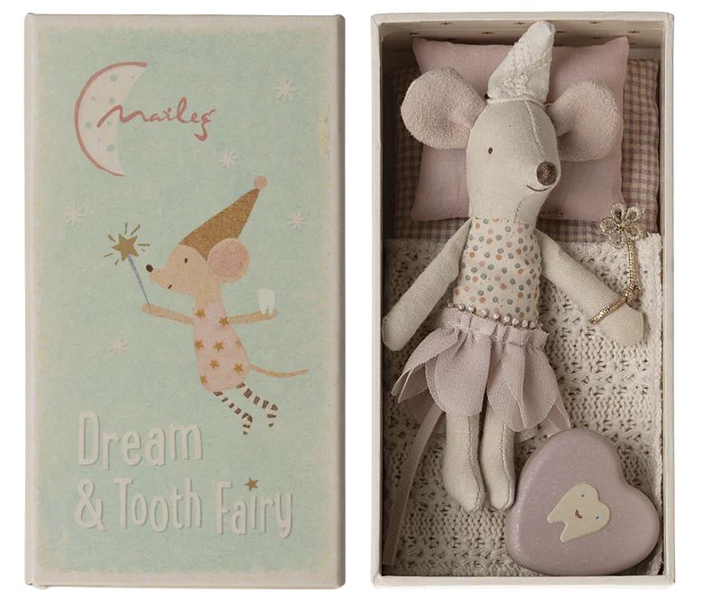 Maileg Tooth Fairy Mouse, Little Sister In Matchbox