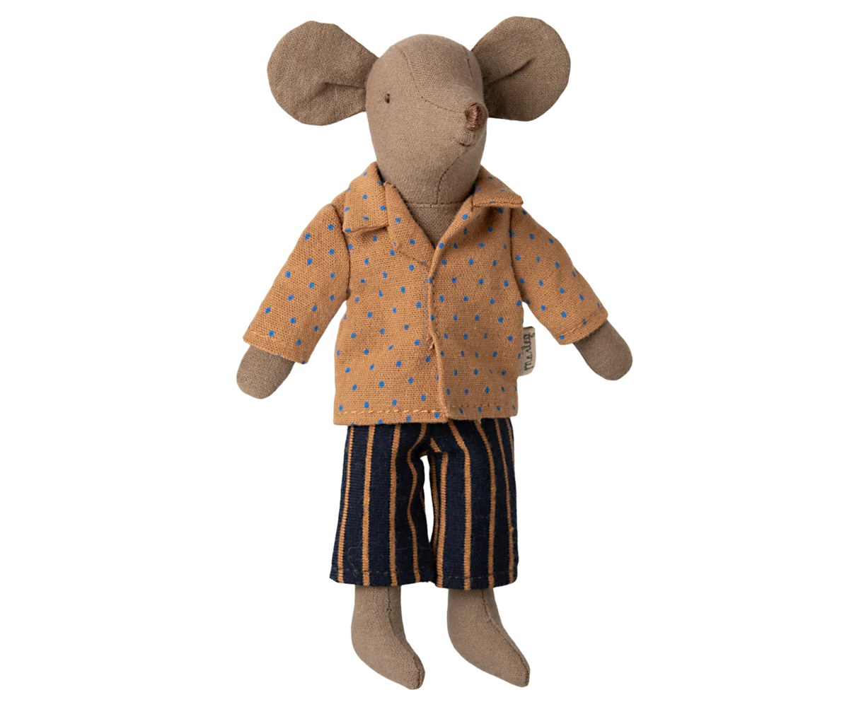 Maileg Shirt and Striped Pants Outfit, Dad Mouse