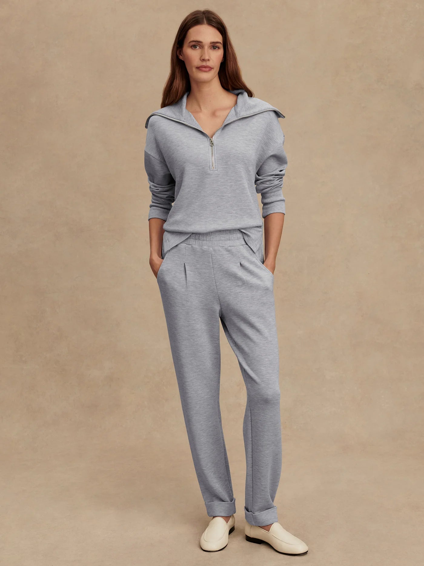 Varley The Rolled Cuff Pant 28.5, Mid Blue Marl
