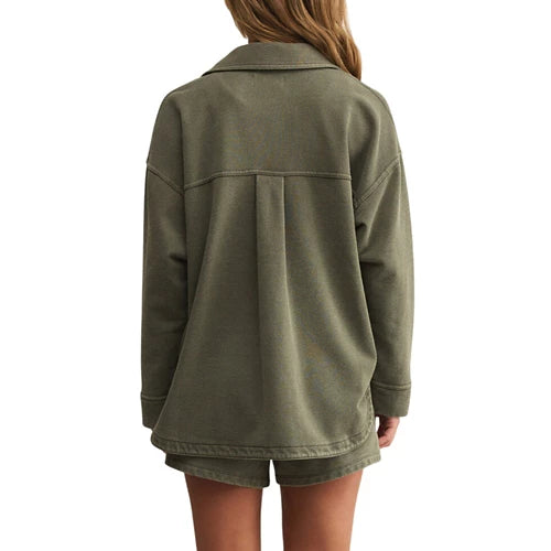 Z Supply All Day Knit Jacket, Hunter Green