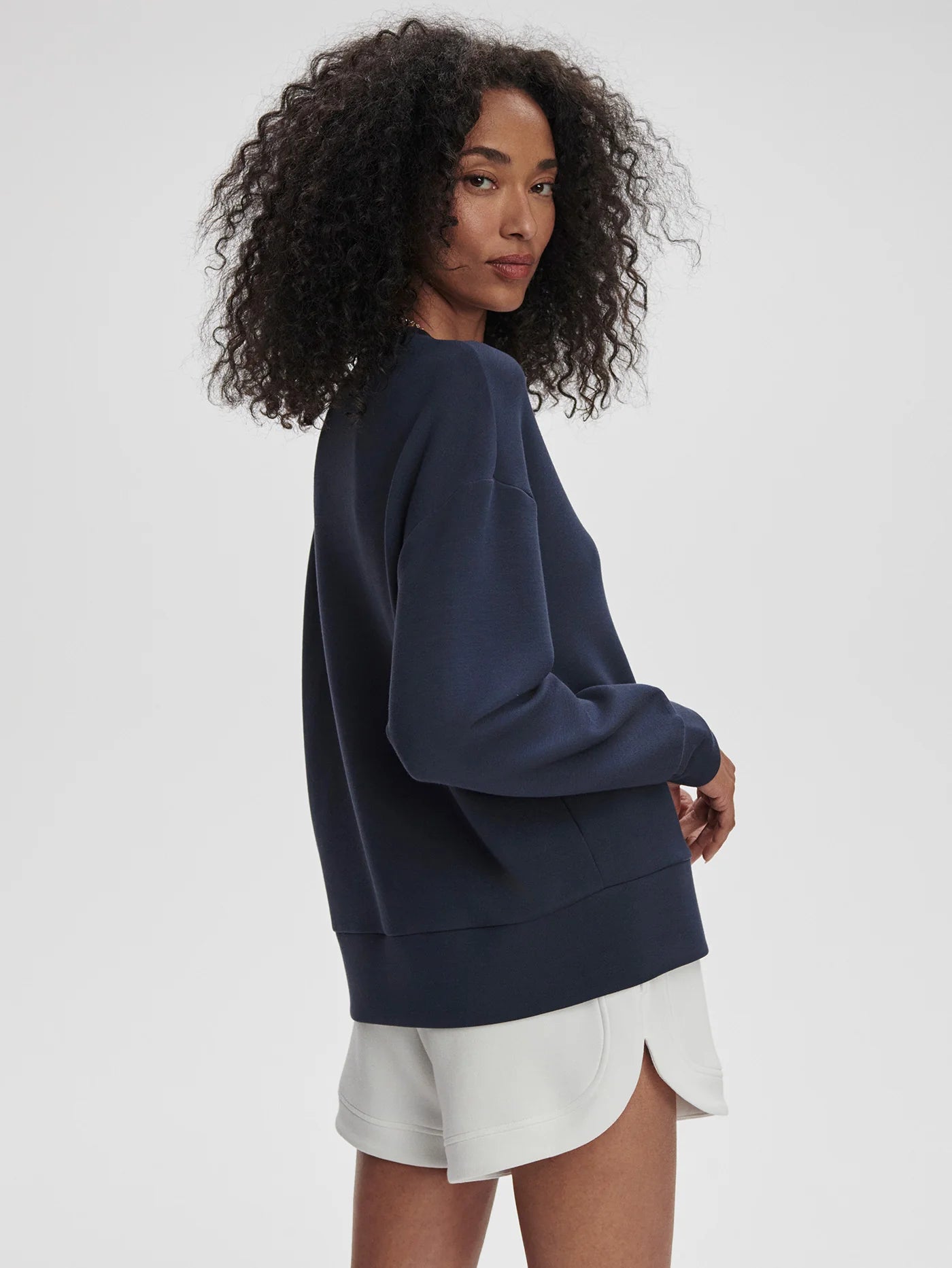 Varley Rasco Namesake Sweat, Navy/White