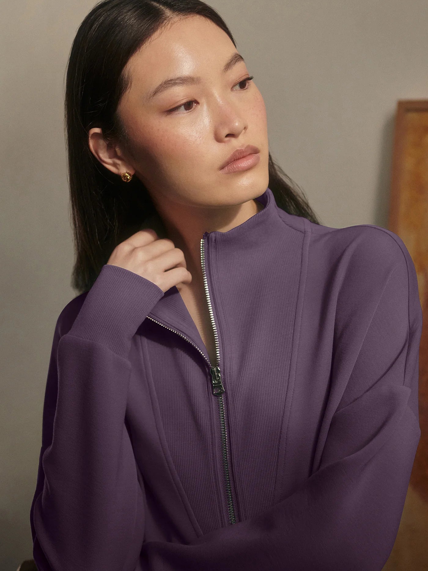 Varley Masie Long Line Sweat, Montana Grape