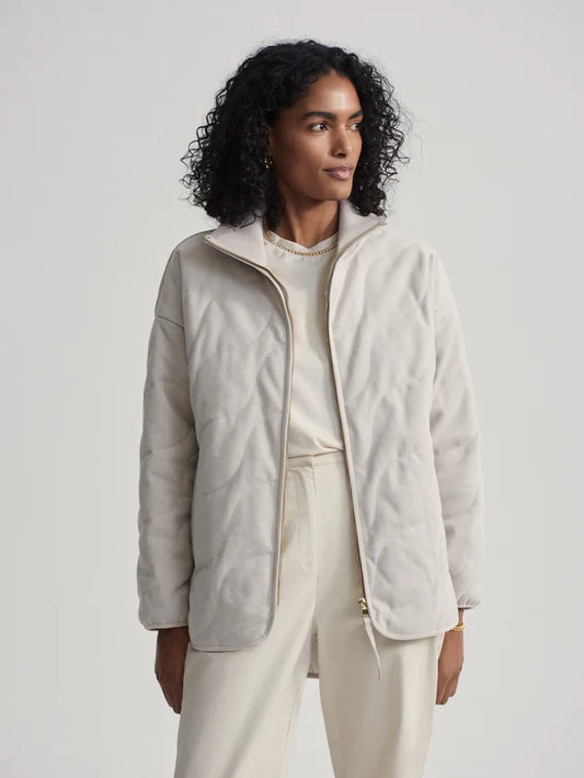 Varley Libby Plush Quilt Jacket, Light Sand
