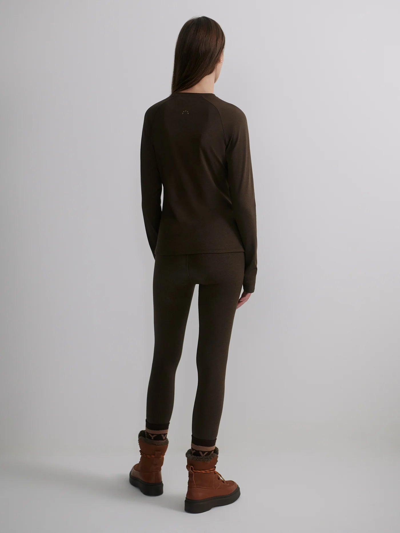 Varley Always Warm Base Layer Legging, Deep Chocolate Marl