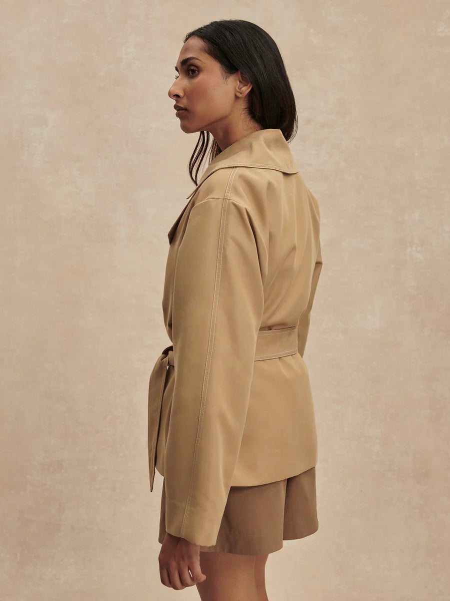 Varley Maddox Short Trench, Light Tan