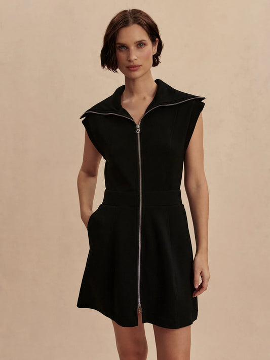 Varley Rebecca Zip Through Dress, Black