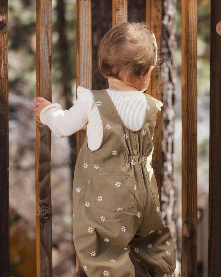 Rylee + Cru Vintage Overall, Embroidered Daisies