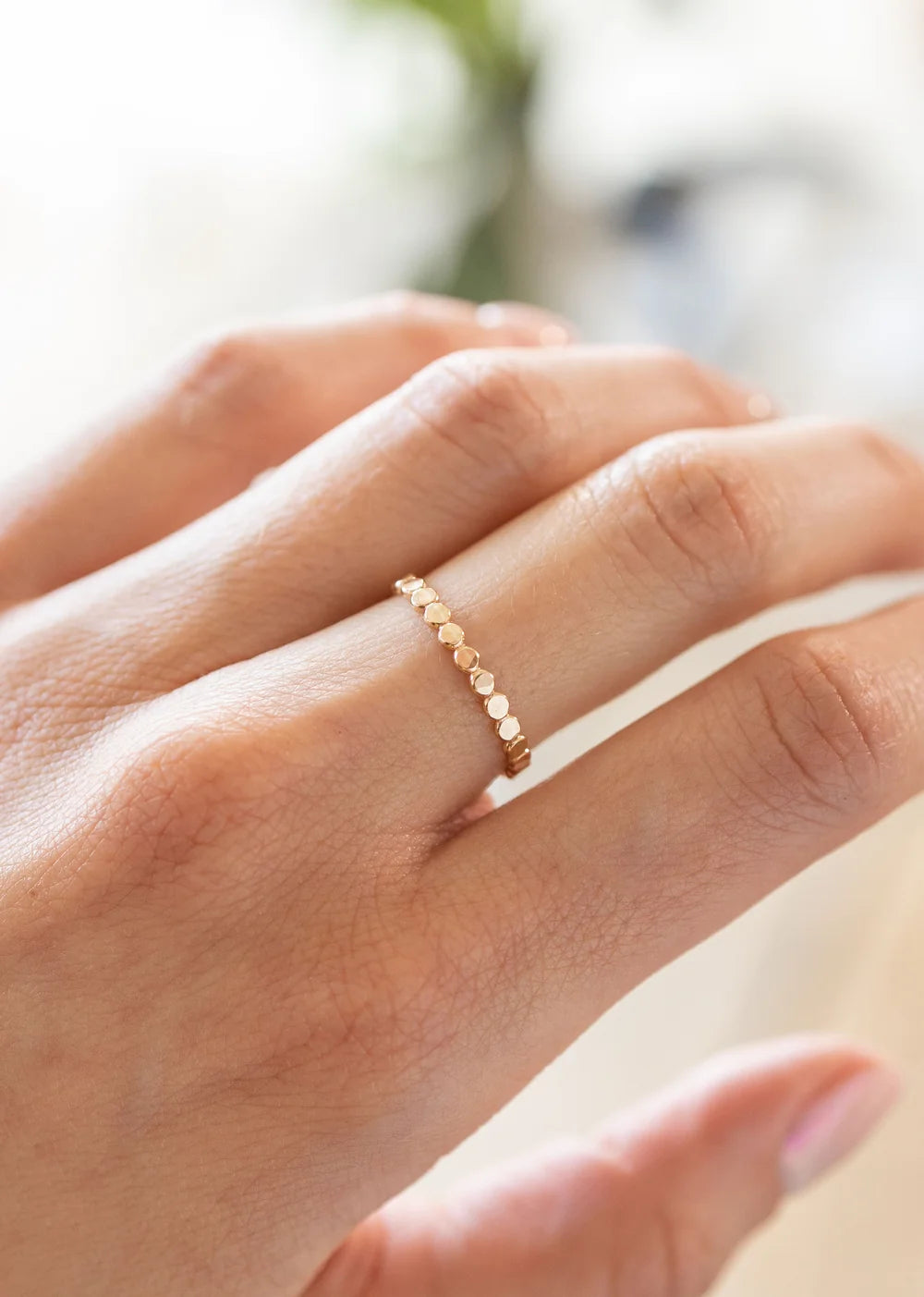 The Land of Salt Coin Hammered Disc Stacking Ring - Multiple Options