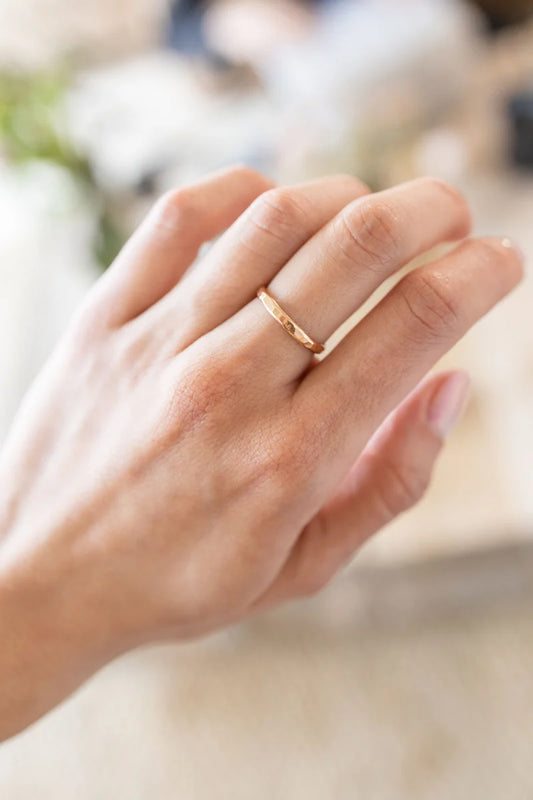 The Land of Salt Thick Hammered Stacking Ring - Multiple Options
