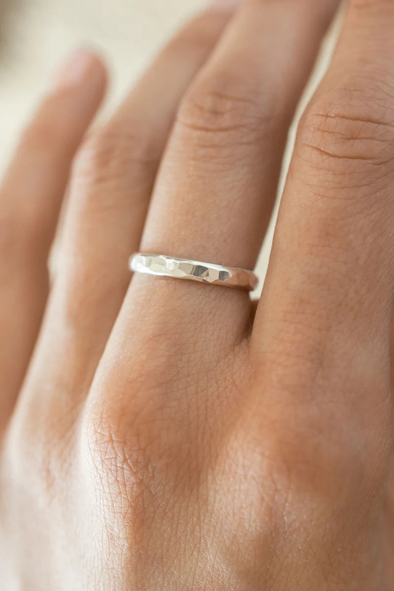The Land of Salt Thick Hammered Stacking Ring - Multiple Options
