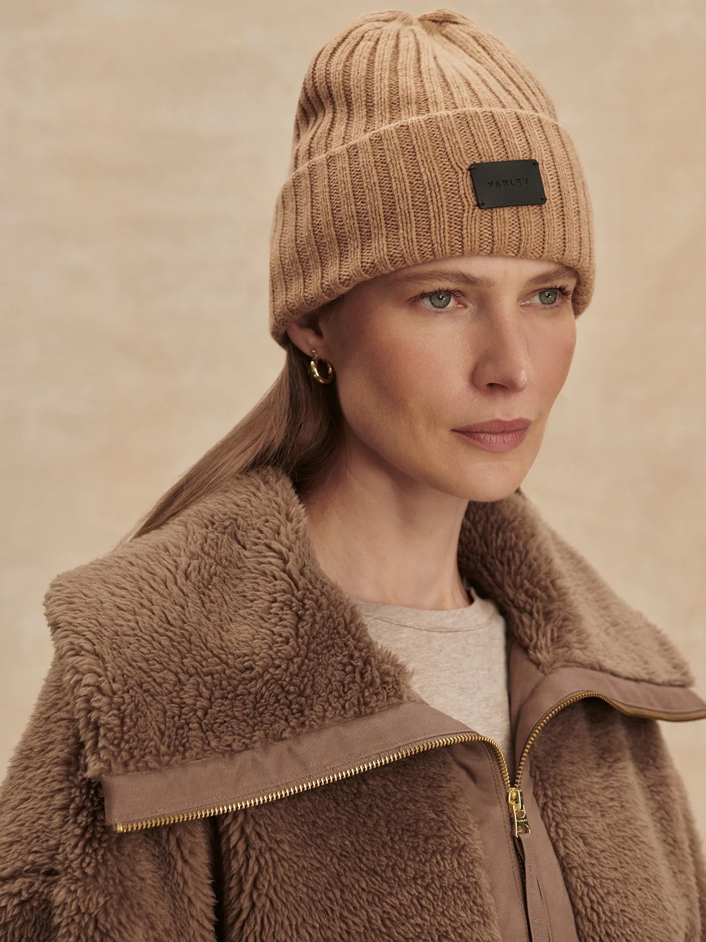 Varley Logan Sherpa Coat, Ash Taupe