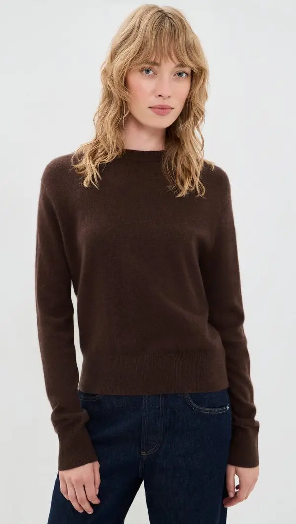 White & Warren Cashmere Crew, Coffee Bean