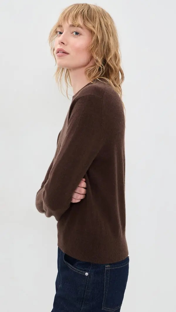White & Warren Cashmere Crew, Coffee Bean
