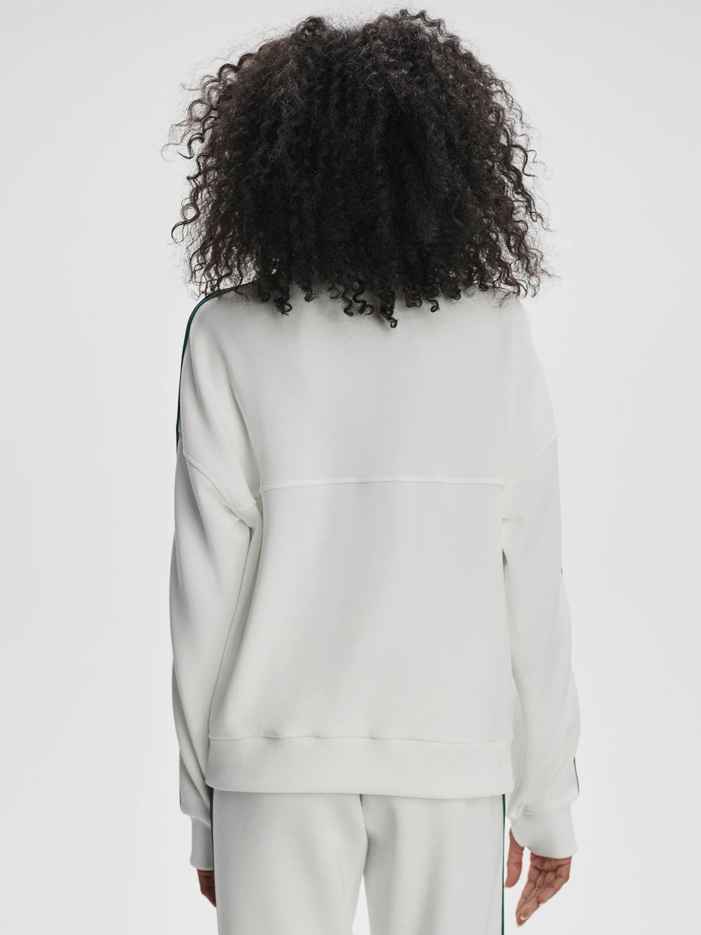 Varley Raymar Half Zip Sweat, White/Navy/Forest
