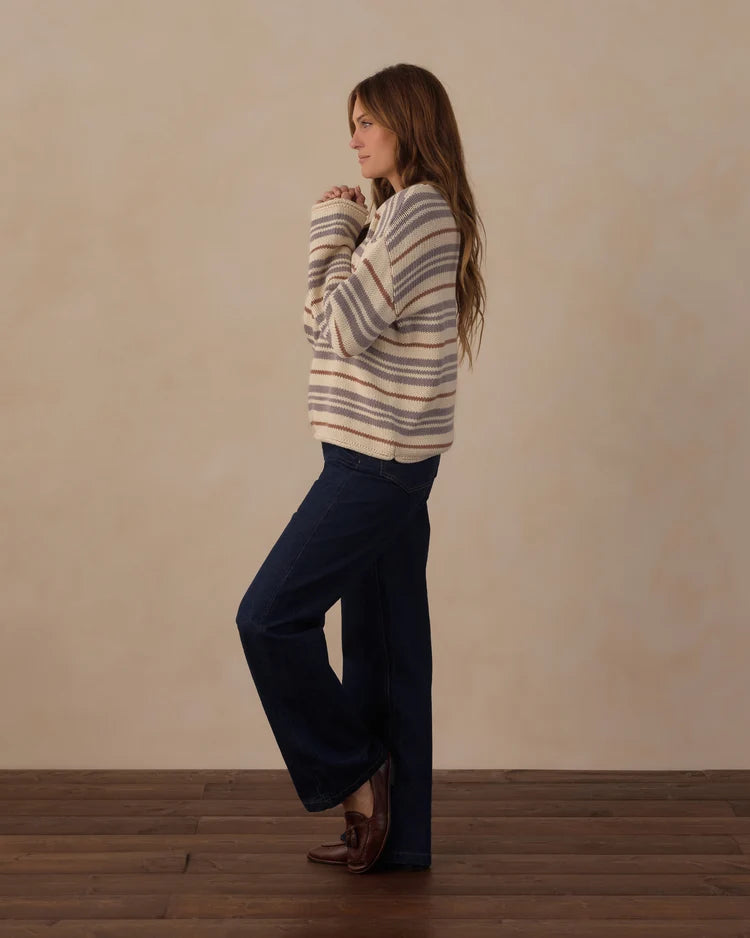 Rylee + Cru Jacques Sweater, Dusty Blue Stripe