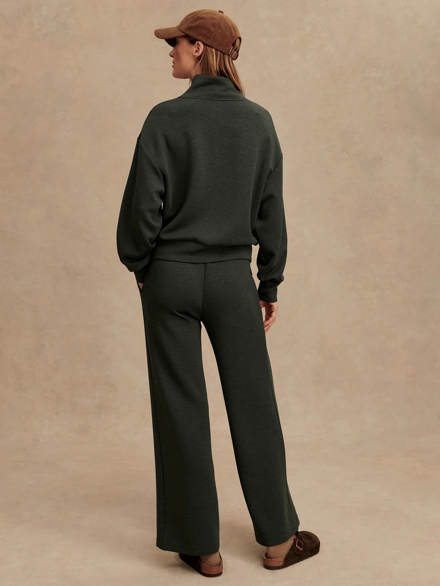 Varley The Wide Leg Pant 30", Olive Marl