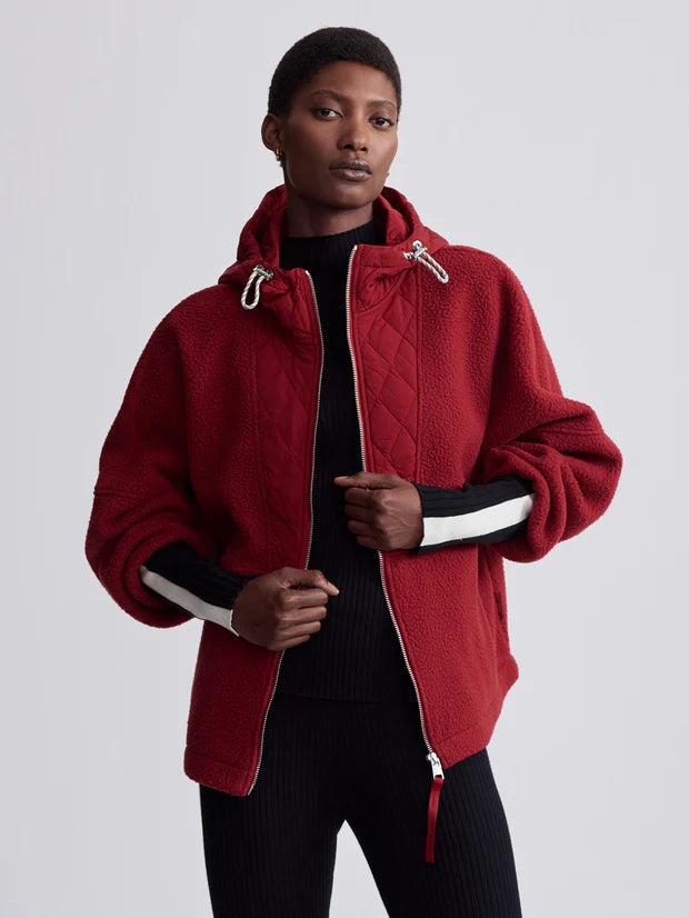 Varley Richfield Quilt Fleece Combo, Red Dhalia