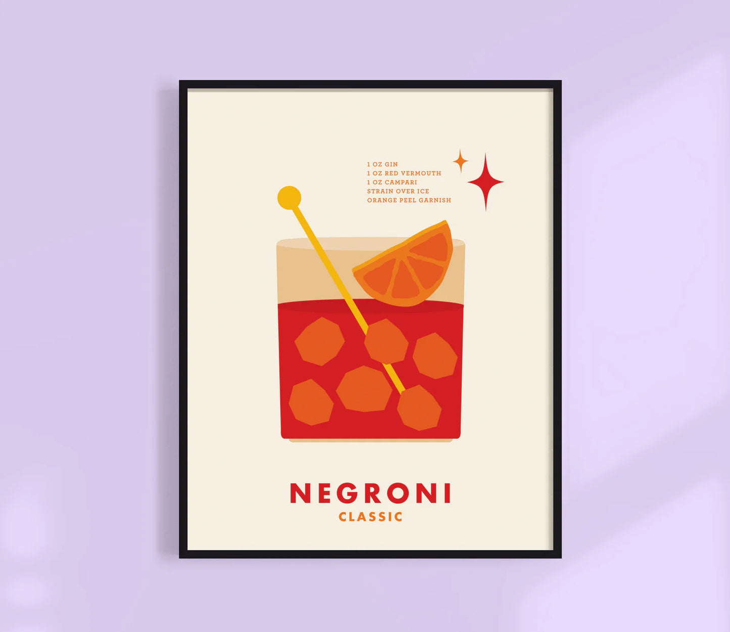 Kuku Studio Negroni Cocktail Print