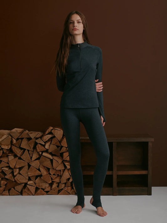 Varley Always Warm Stirrup Legging, Black Marl