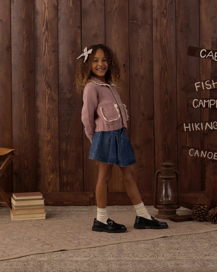 Rylee + Cru Collared Cardigan, Rosewood
