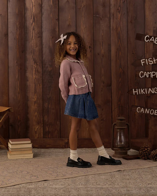 Rylee + Cru Collared Cardigan, Rosewood