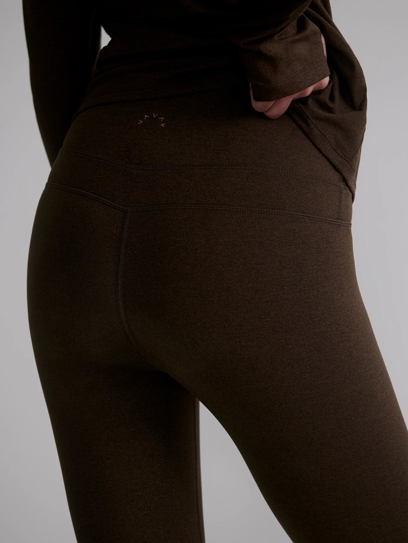 Varley Always Warm Base Layer Legging, Deep Chocolate Marl