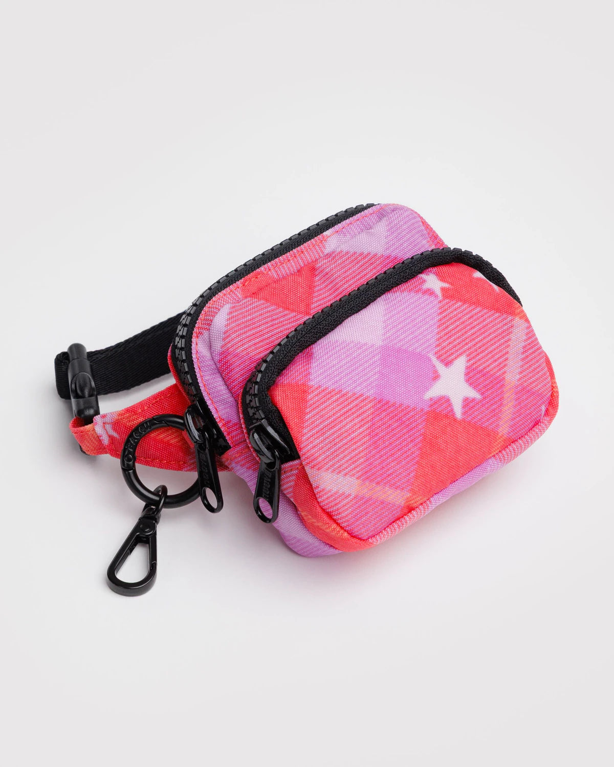 Baggu Fanny Pack Charm, Pink Star Plaid