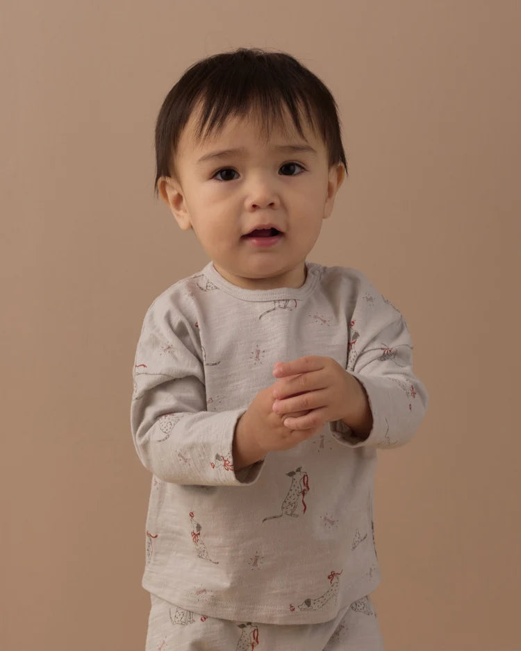 Rylee + Cru Long Sleeve Tee + Pant Set, Dalmation