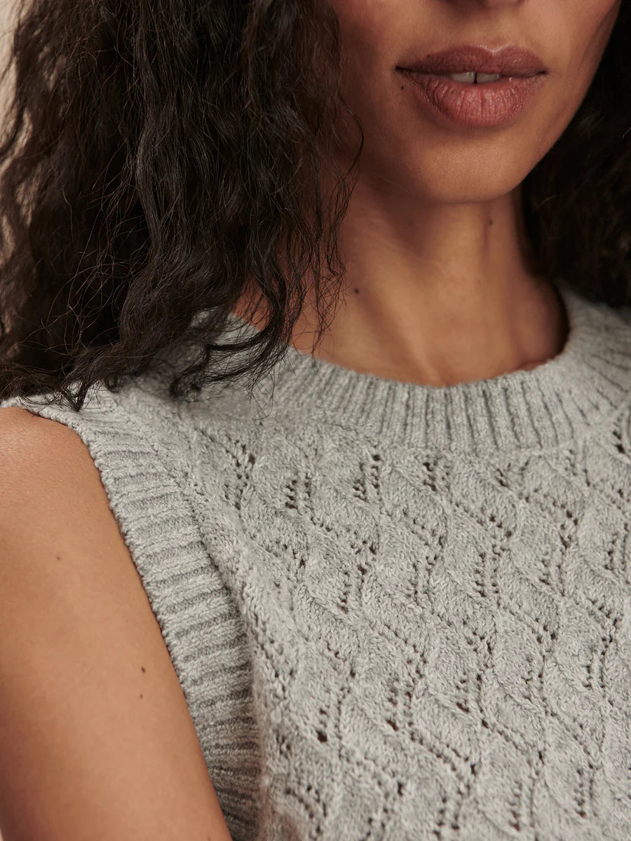 Varley Hazen Knit Tank, Grey Melange