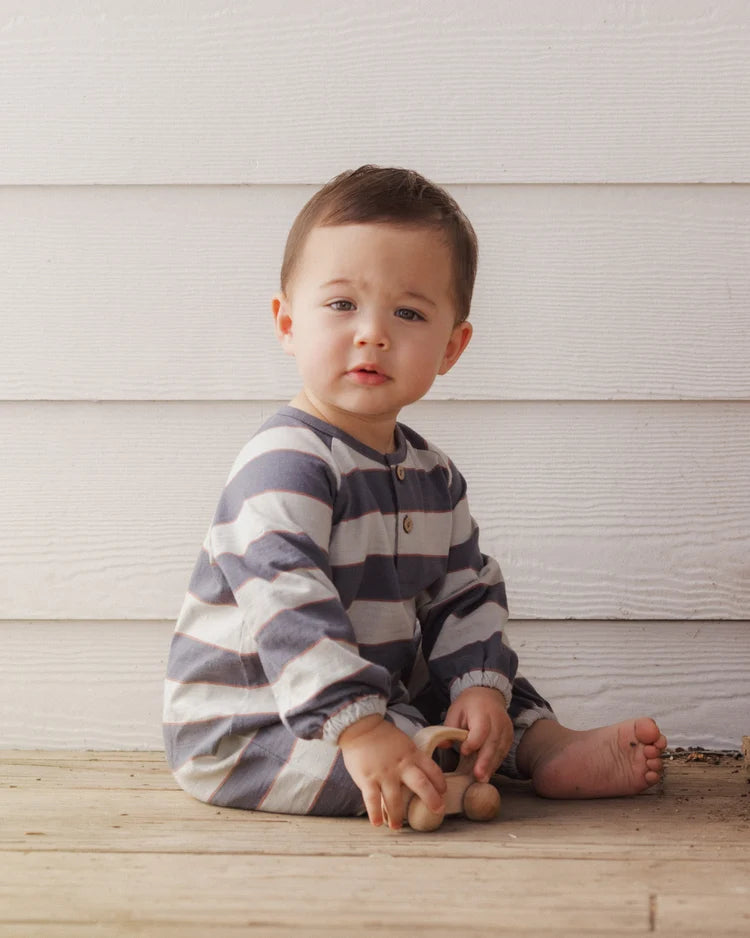 Rylee + Cru Henley Jumpsuit, Sage Stripe