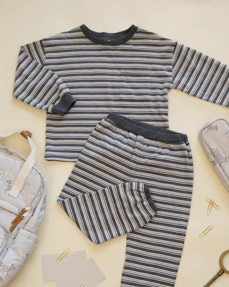 Rylee + Cru Relaxed Set, Blue Stripe