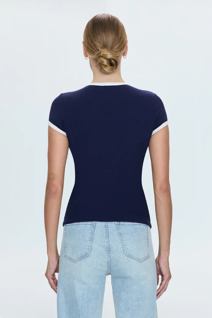 Pistola Renee Baby Ringer Tee, Maritime and White