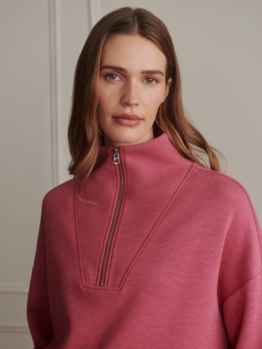Varley Hawley Half Zip Sweat, Rumba Rose Marl