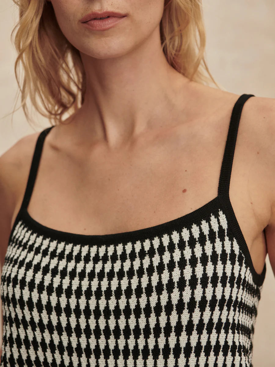 Varley Jared Knit Top, Black/ Egret