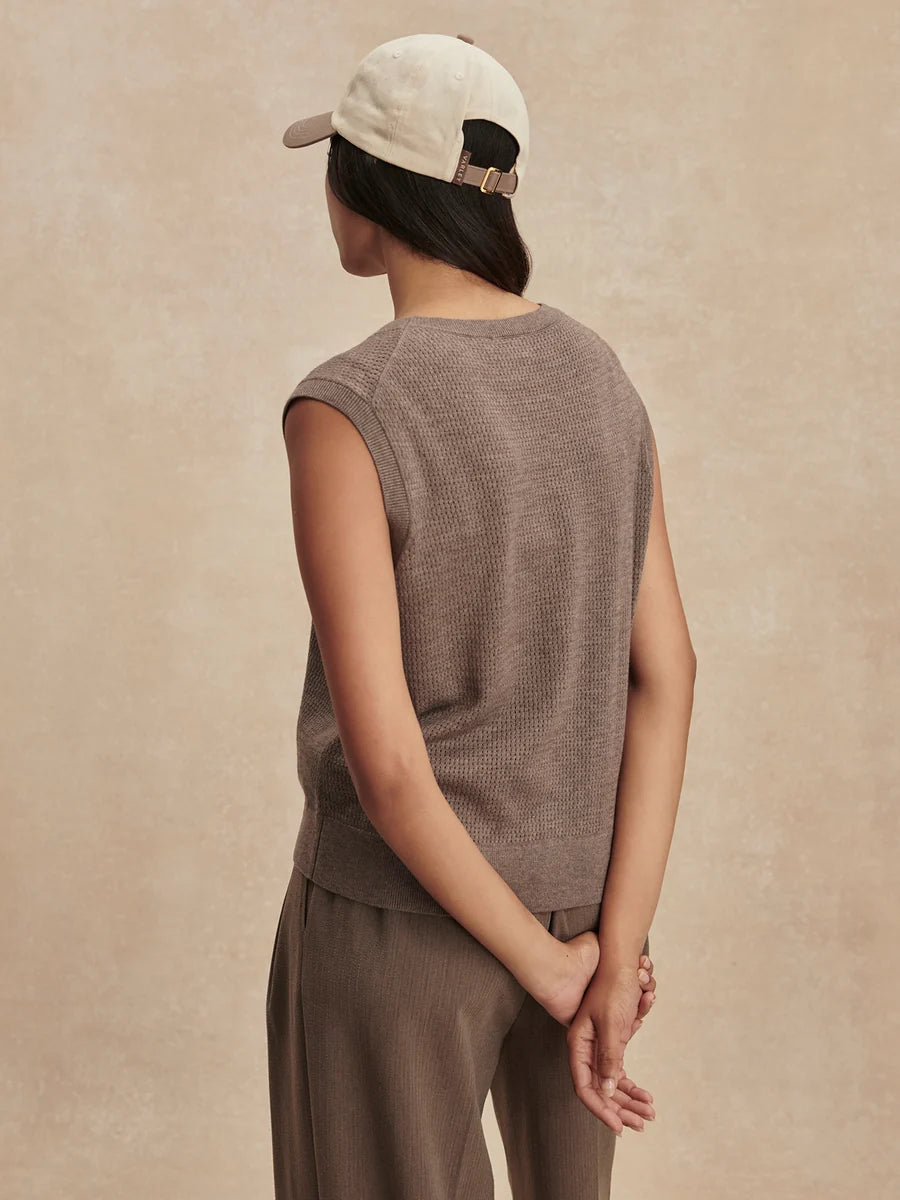 Varley Frankie Knit Top, Cinder Marl