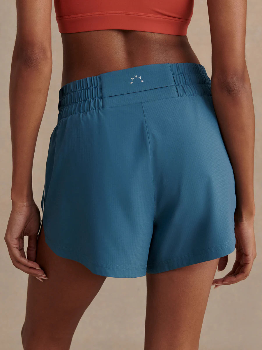 Varley Kallin Piped Running Short 3", Mallard Blue