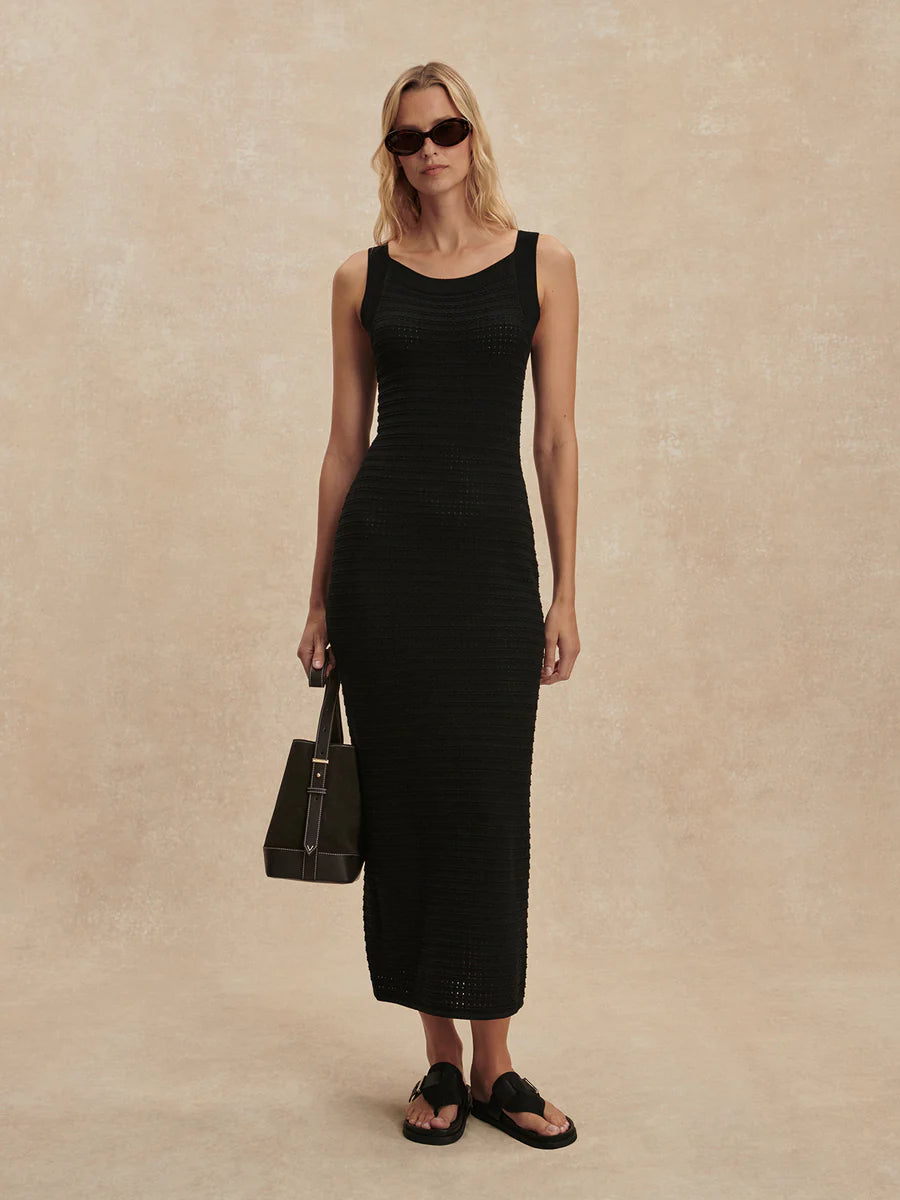 Varley Cusack Knit Dress, Black