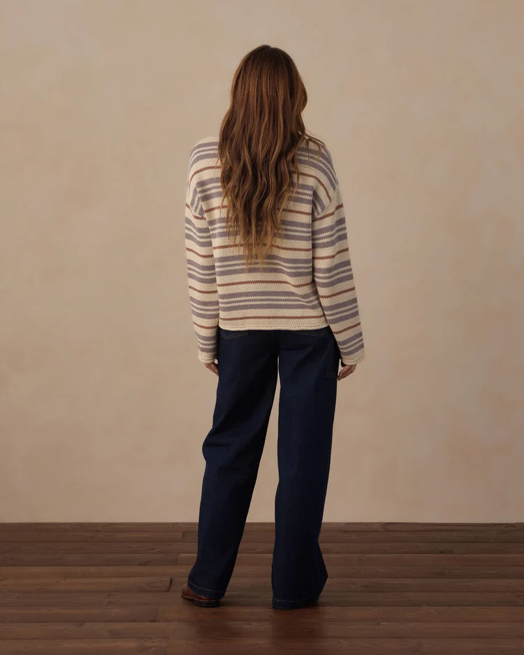 Rylee + Cru Jacques Sweater, Dusty Blue Stripe