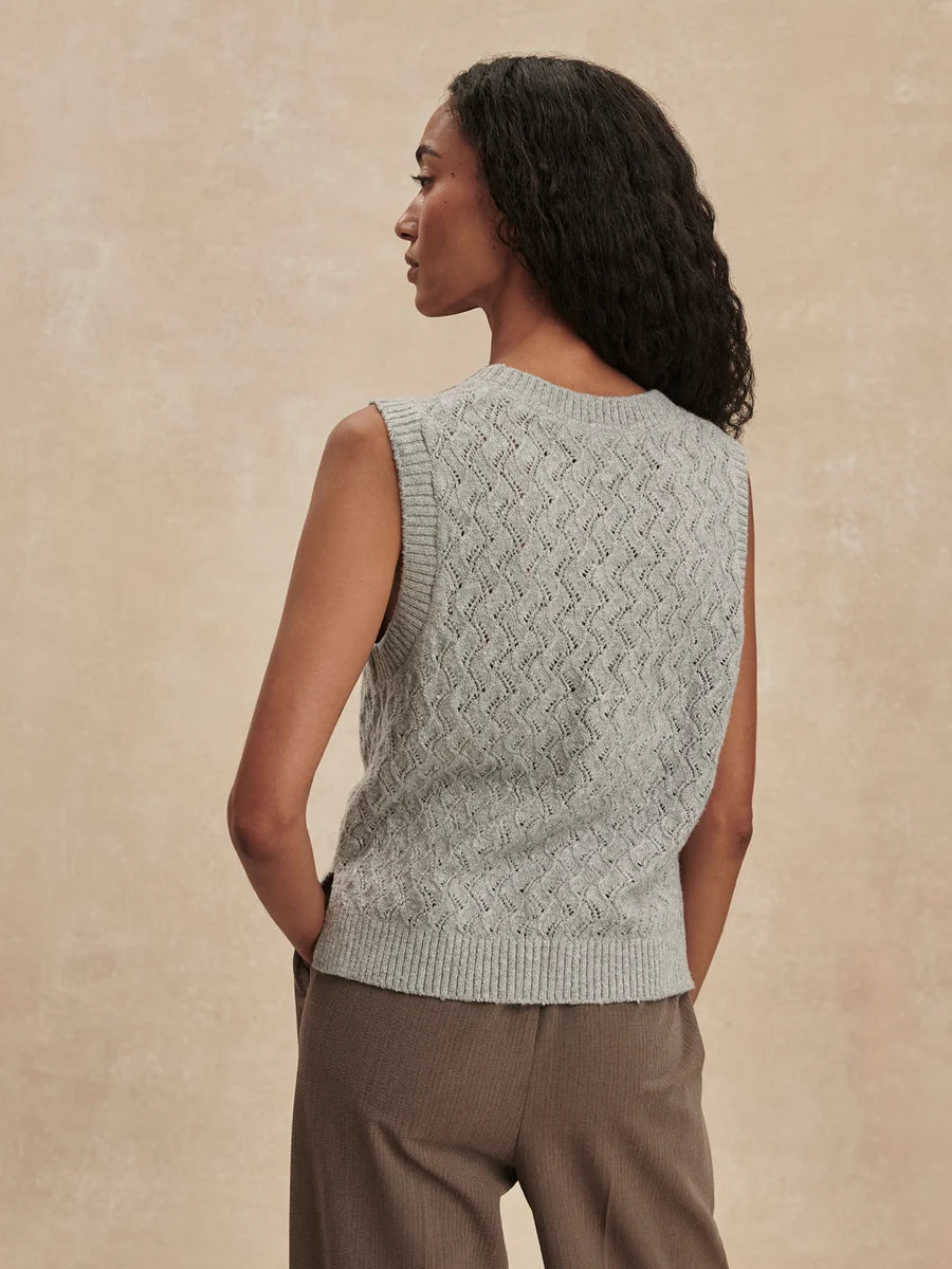 Varley Hazen Knit Tank, Grey Melange