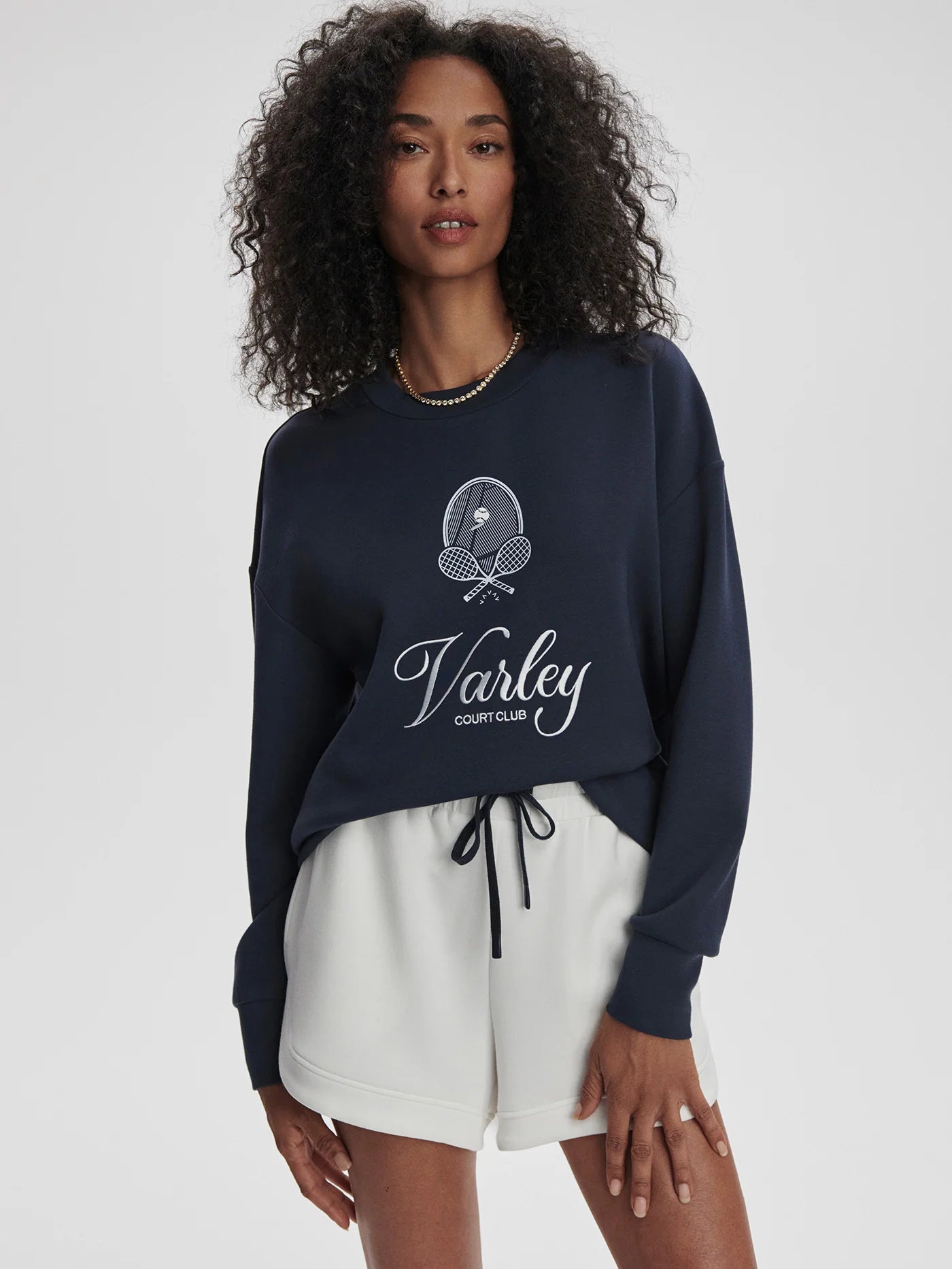 Varley Rasco Namesake Sweat, Navy/White