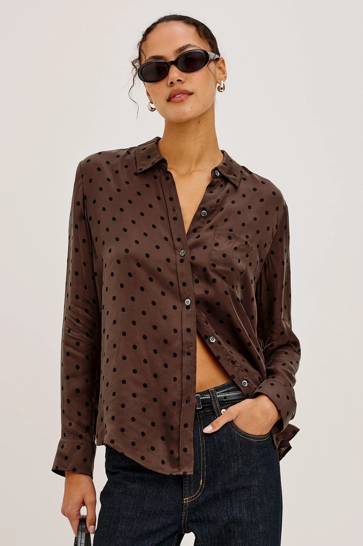 Rails Alyssa Shirt, Chocolate Polka Dot