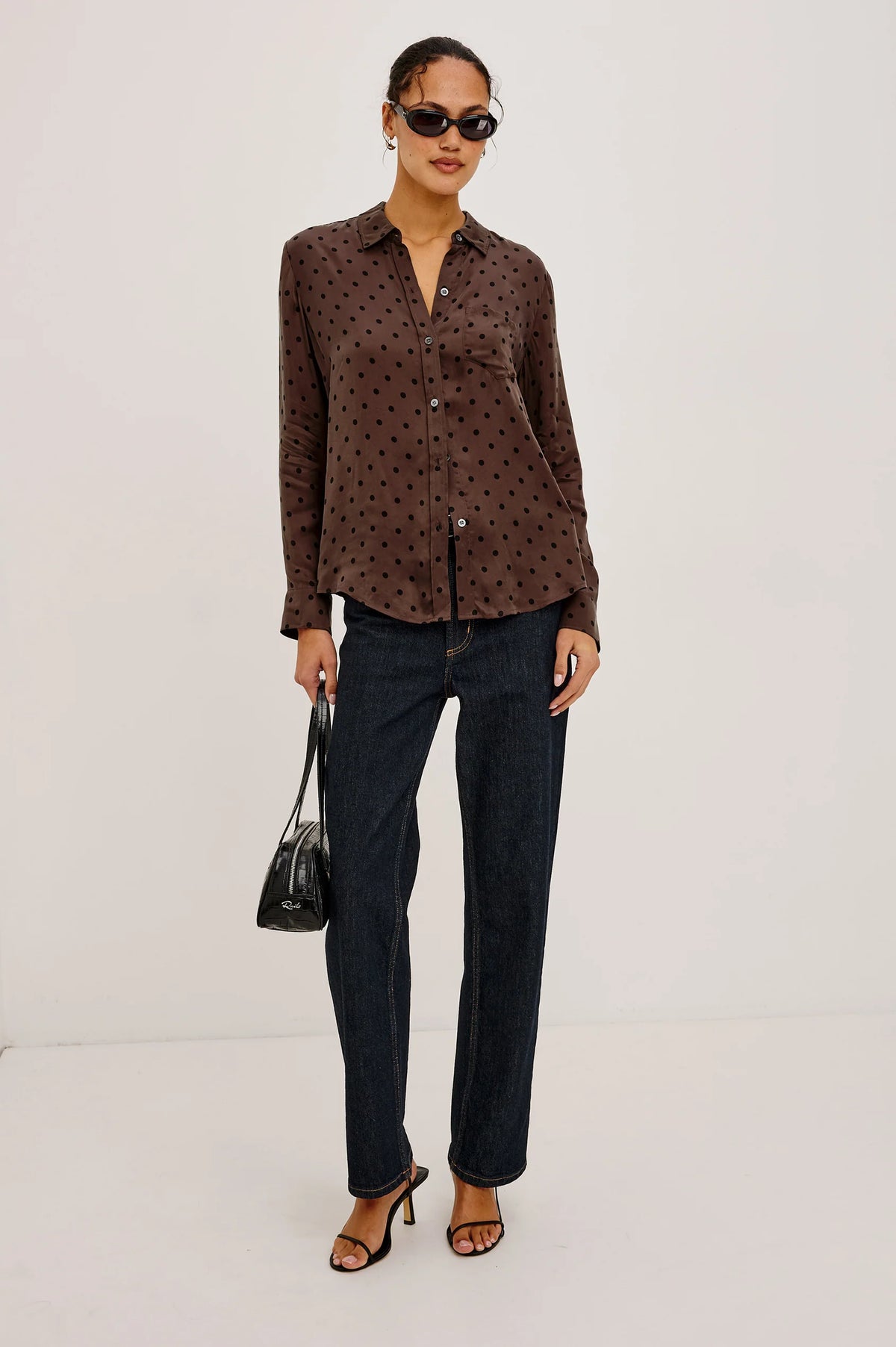 Rails Alyssa Shirt, Chocolate Polka Dot