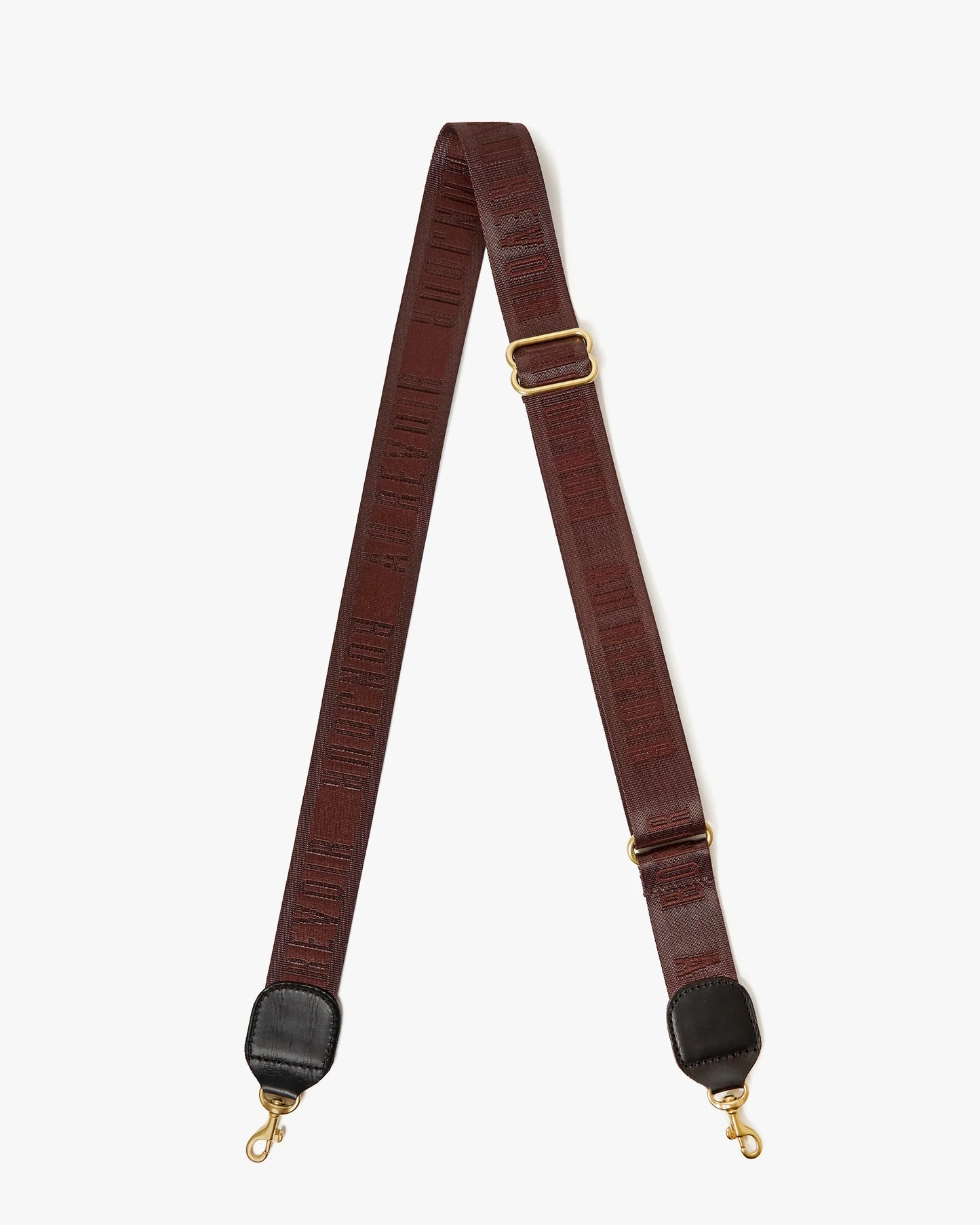 Clare V Adjustable Crossbody Strap, Chocolate Tonal Bonjour Au Revoir