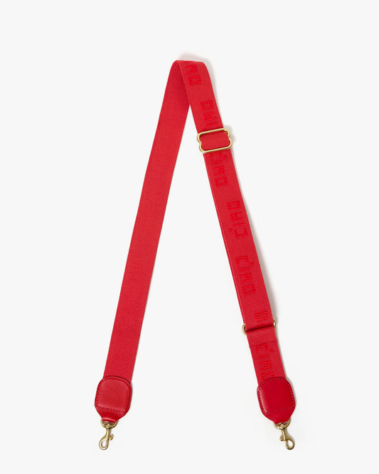 Clare V Adjustable Crossbody Strap, Super Red Tonal Ciao