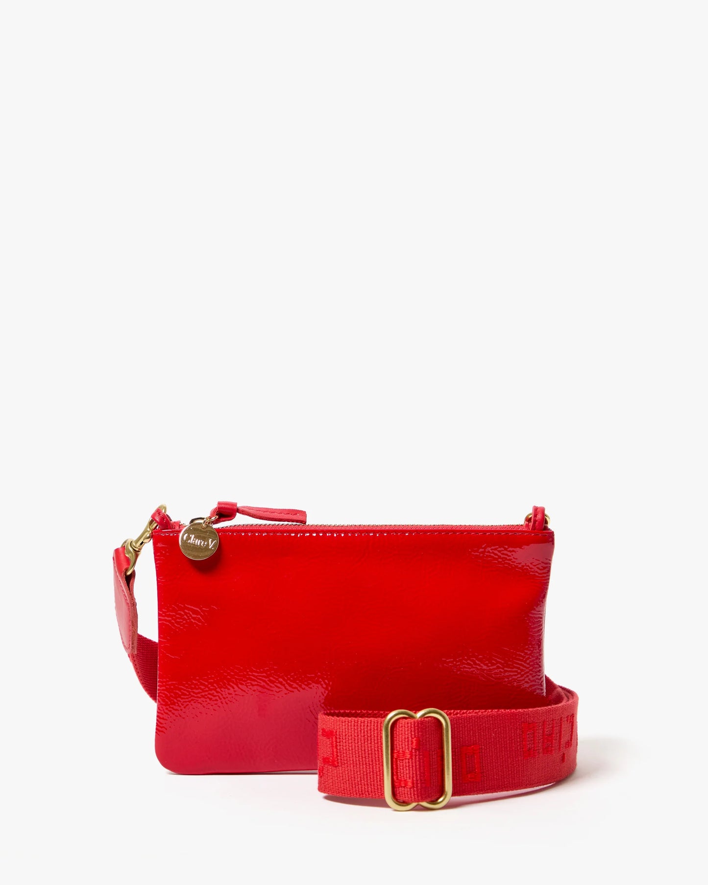 Clare V Adjustable Crossbody Strap, Super Red Tonal Ciao