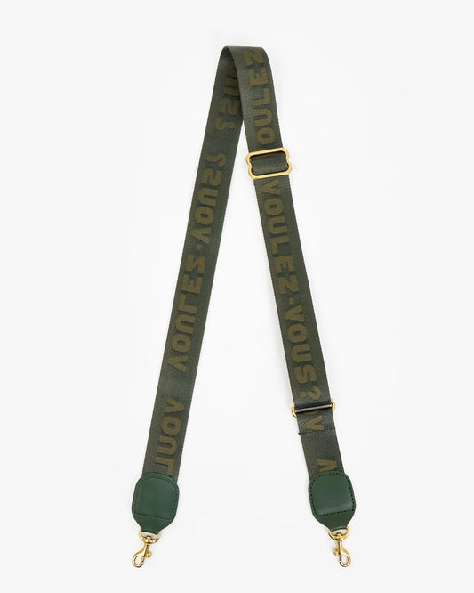 Clare V Adjustable Crossbody Strap, Army Voulez-Vous?