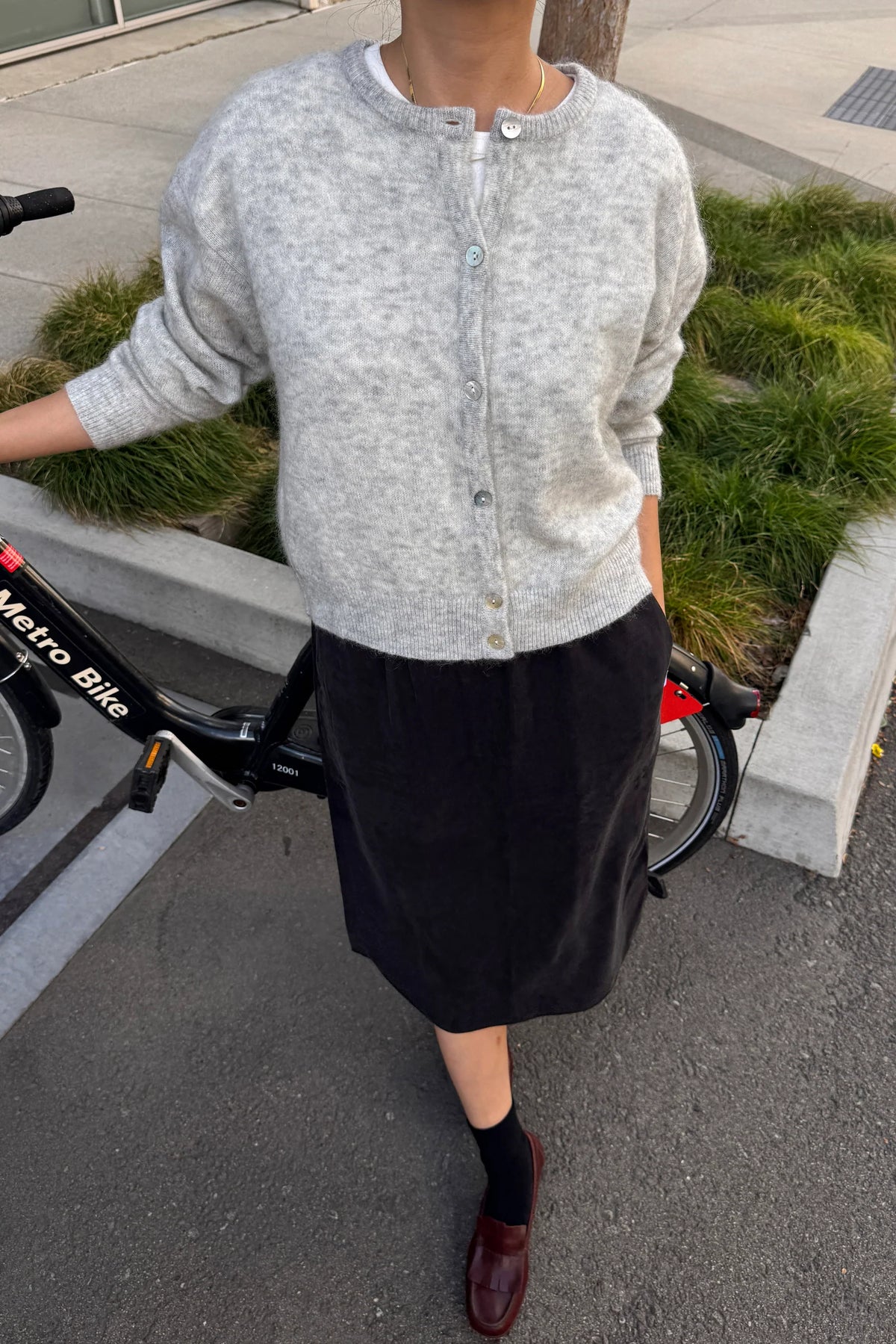 Le Bon Shoppe Ayla Mohair Cardigan, Heather Grey