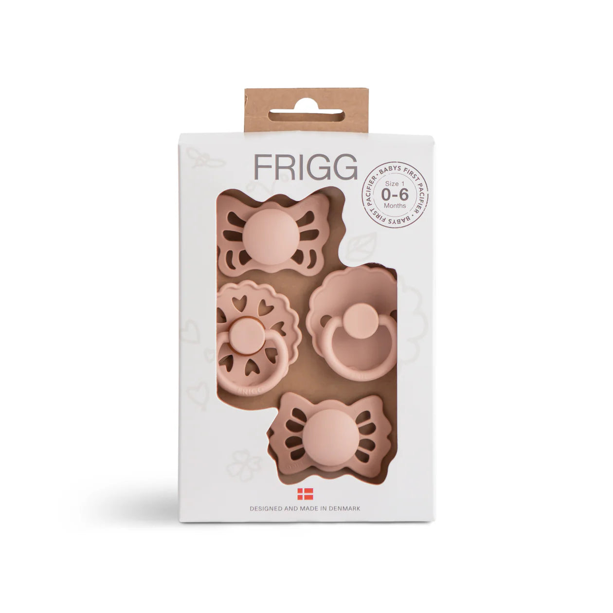 Mushie FRIGG Baby's First Pacifier Floral Heart (Blush) 4-Pack